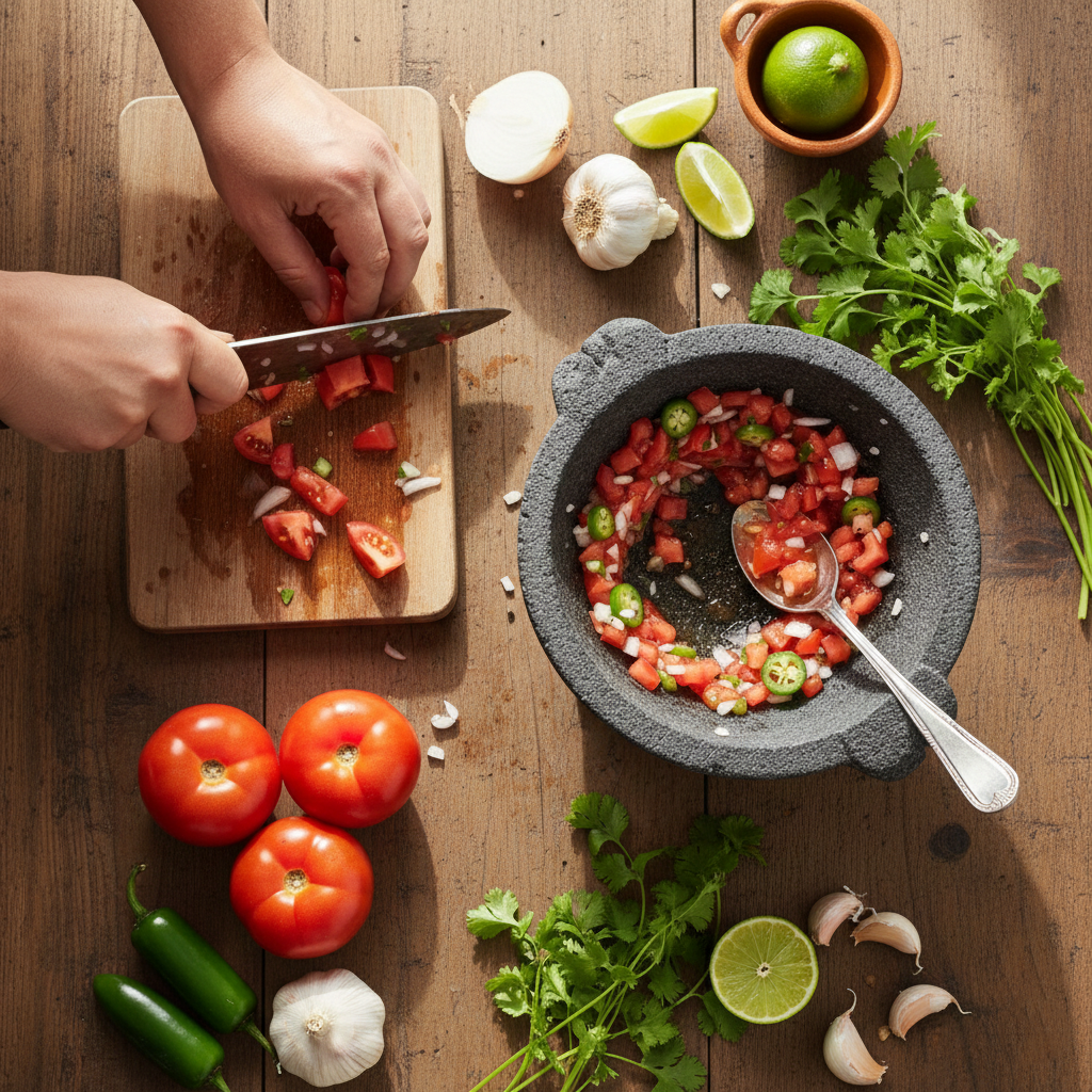 making of salsa at home